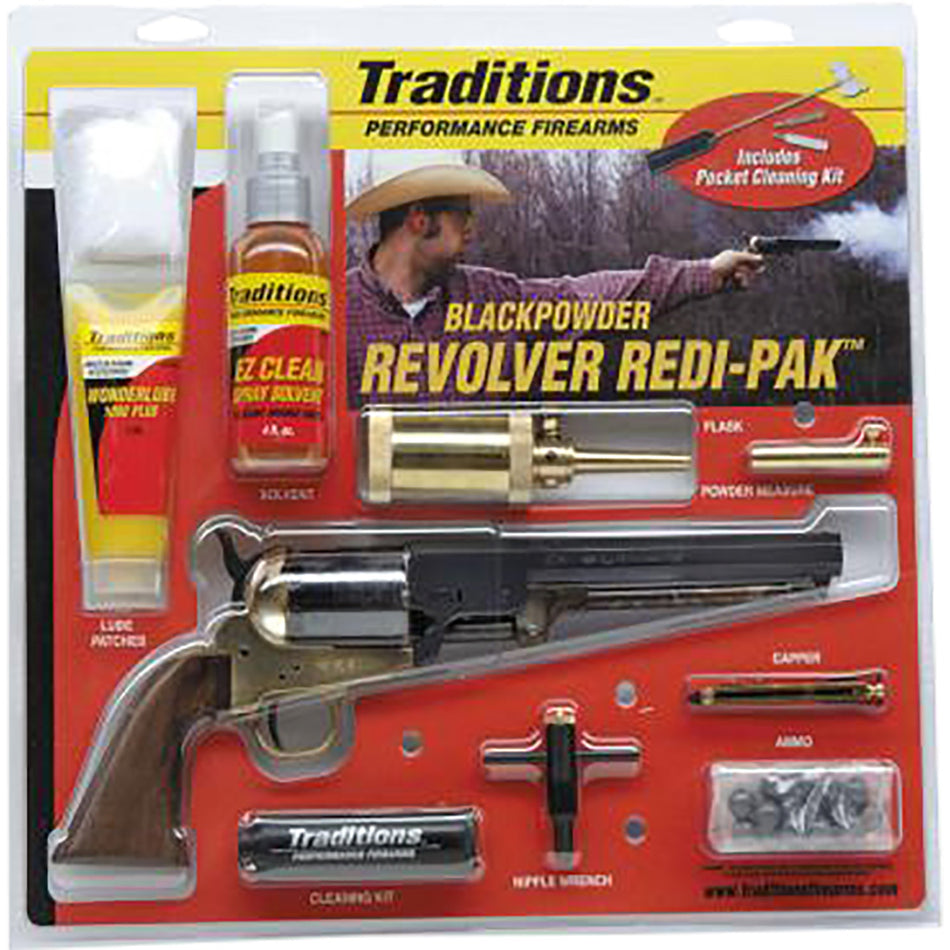 Traditions 1851 Navy Redi-pak Walnut/brass .44 Cal 7.375 In. Blued