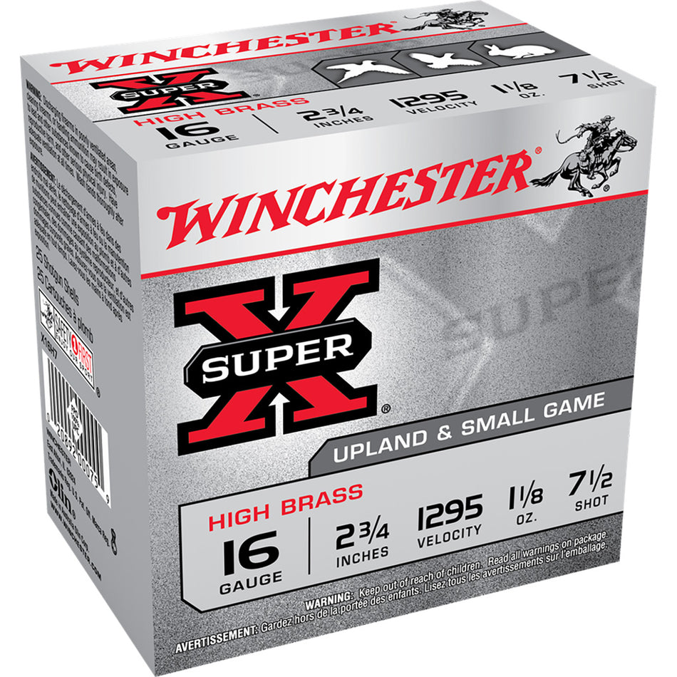 Winchester Super-x High Brass Heavy Game Load 16 Ga. 2.75 In. 1 1/8 Oz. 7.5 Shot 25 Rd.