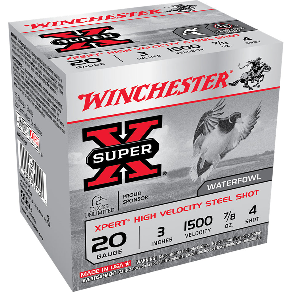 Winchester Super-x Xpert Hi-velocity Steel 20 Ga. 3 In. 7/8 Oz. 4 Shot 25 Rd.