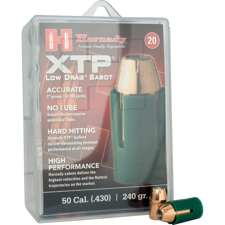 Hornady Muzzleloading Sabots With Bullets 50 Cal. 240 Gr. Xtp 20 Rd.