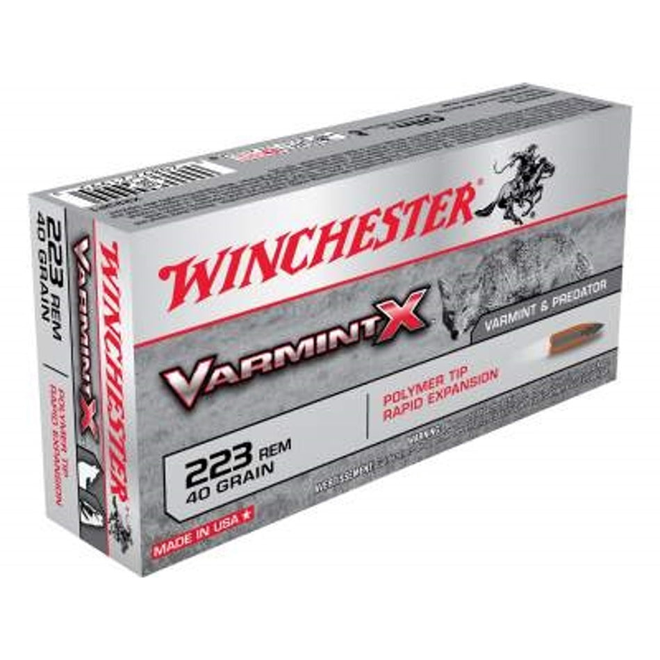 Winchester Varmint X Rifle Ammo 223 Rem. 40 Gr. Polymer Tip 20 Rd.