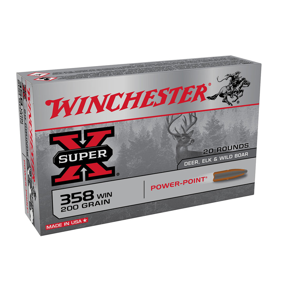 Winchester Super-x Rifle Ammo 358 Win. 200 Gr. Power Point 20 Rd.