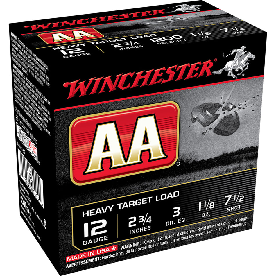 Winchester Aa Heavy Target Load 12 Ga. 2.75 In. 1 1/8 Oz. 7.5 Shot 25 Rd.