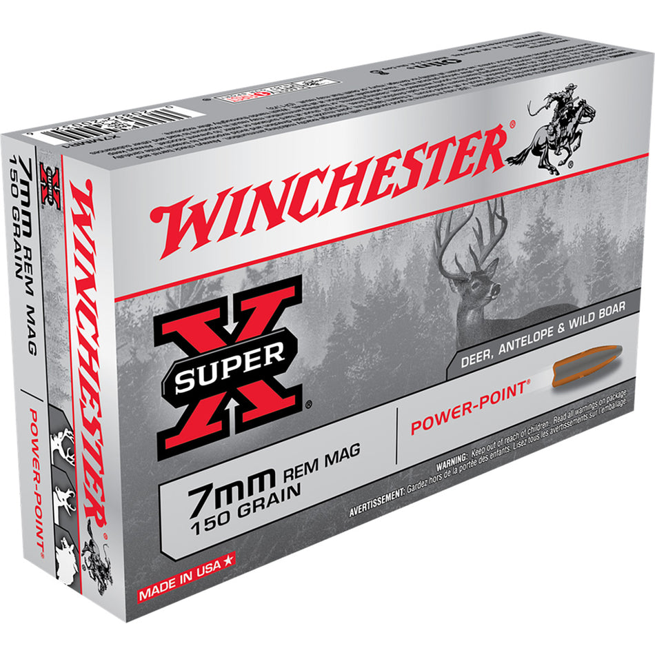 Winchester Super-x Rifle Ammo 7mm Rem Mag 150 Gr. Power-point 20 Rd.