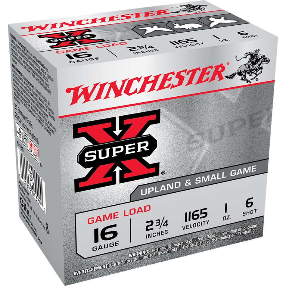 Winchester Super-x Game Load 16 Ga. 2.75 In. 1 Oz. 6 Shot 25 Rd.