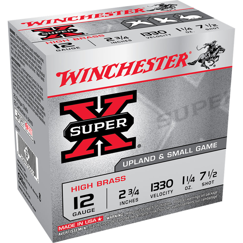 Winchester Super-x High Brass Load 12 Ga. 2.75 In. 1 1/4 Oz. 7.5 Shot 25 Rd.