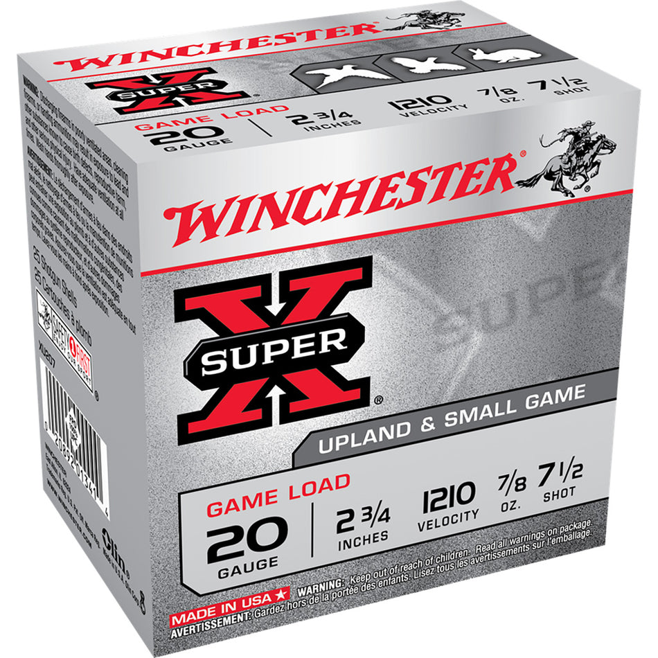 Winchester Super-x Game Load 20 Ga. 2.75 In. 7/8 Oz. 7.5 Shot 25 Rd.