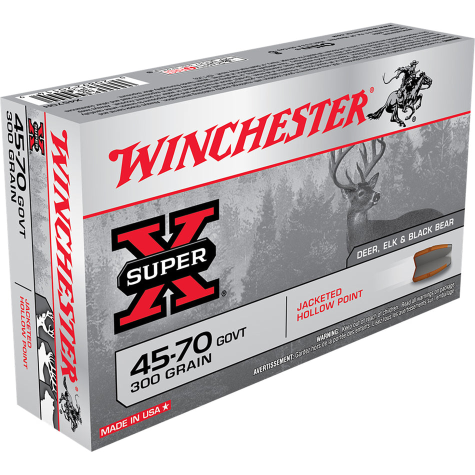 Winchester Super-x Rifle Ammo 45-70 Gov 300 Gr. Jacketed Hollow Point 20 Rd.