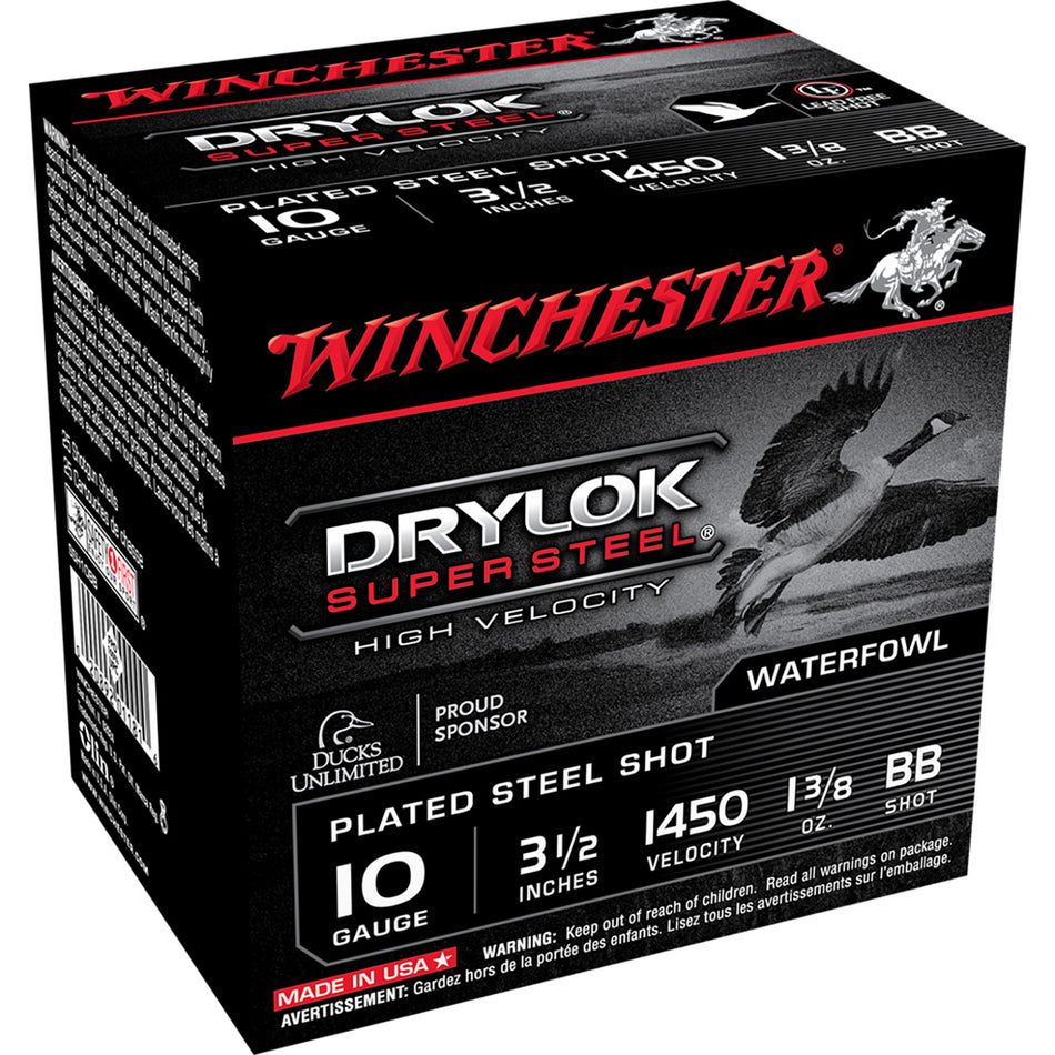 Winchester Drylok High Velocity Plated Load 10 Ga. 3.5 In. 1 3/8 Oz. Bb Shot 25 Rd.