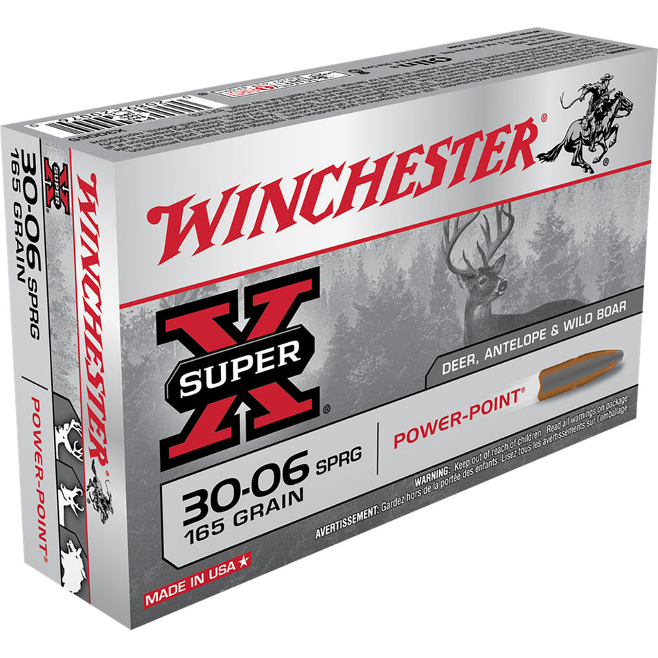 Winchester Super-x Rifle Ammo 30-06 Springfield 165 Gr. Power-point 20 Rd.