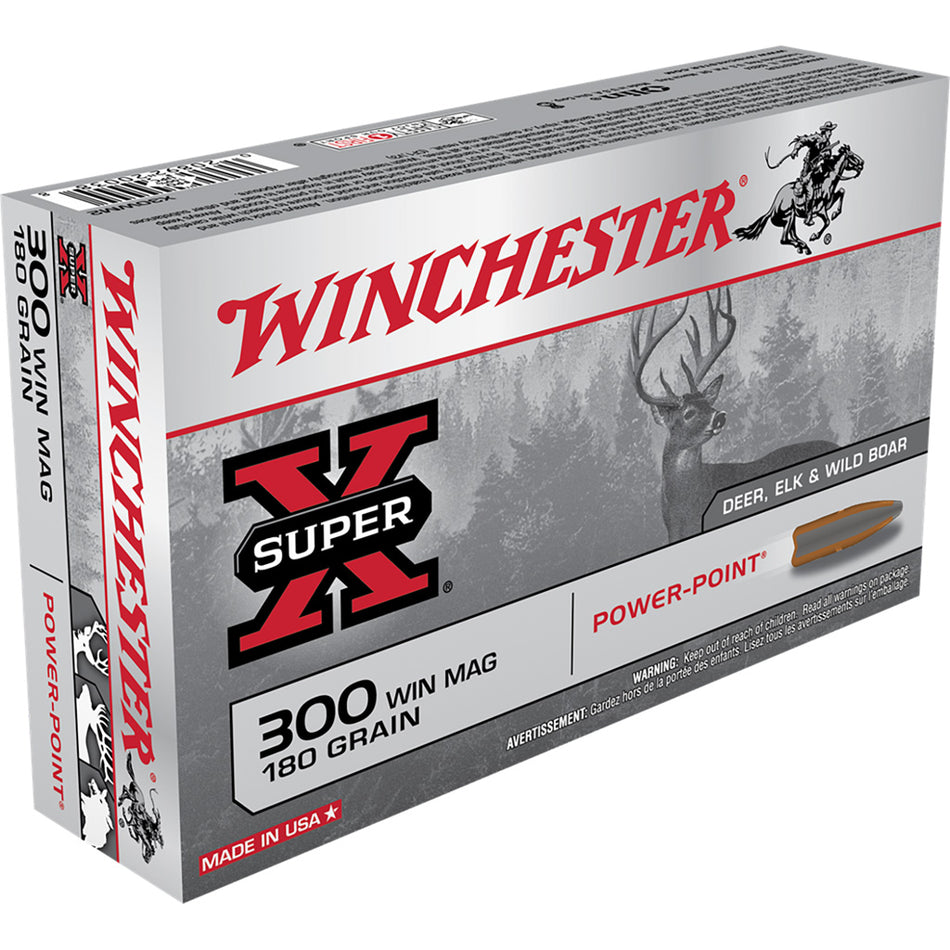 Winchester Super-x Rifle Ammo 300 Win Mag 180 Gr. Power-point 20 Rd.