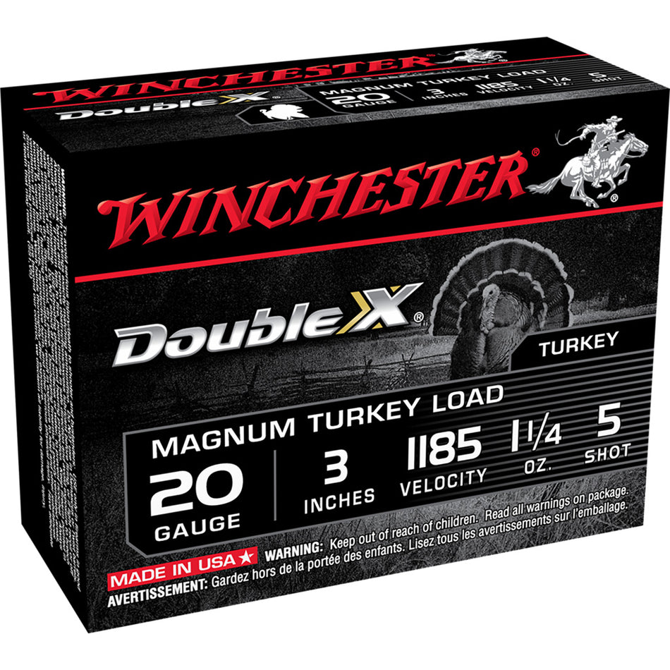 Winchester Double X Magnum Load 20 Ga. 3 In. 1 1/4 Oz. 5 Shot 10 Rd.