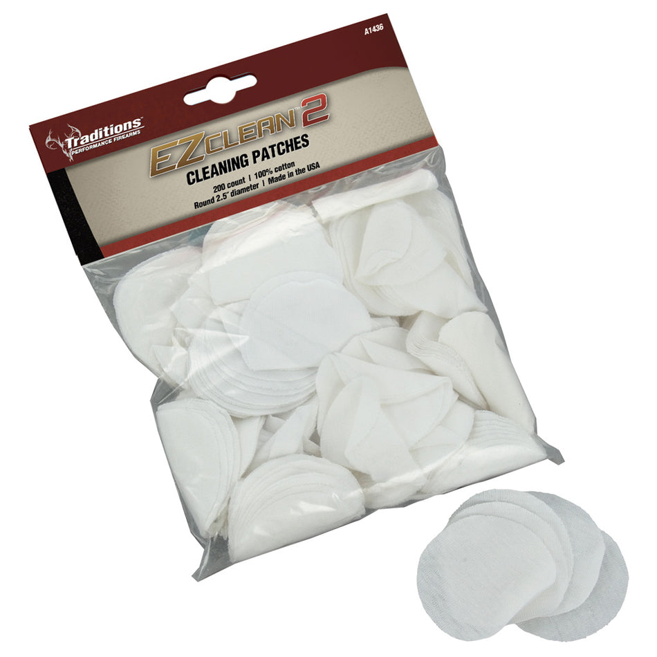 Traditions Ez Clean 2 Patches .45-.54 Cal. 100 Pk.