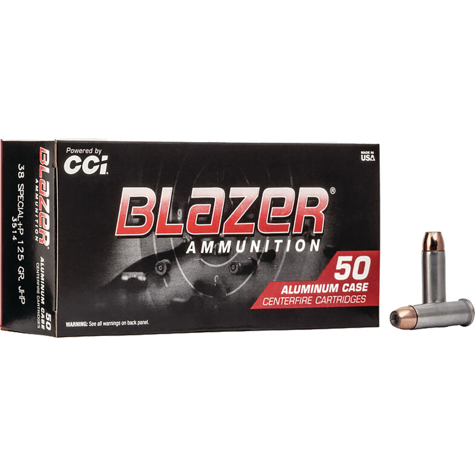 Cci Blazer Pistol Ammo 38 Spl 125 Gr. Jacketed Hollow Point 50 Rd.