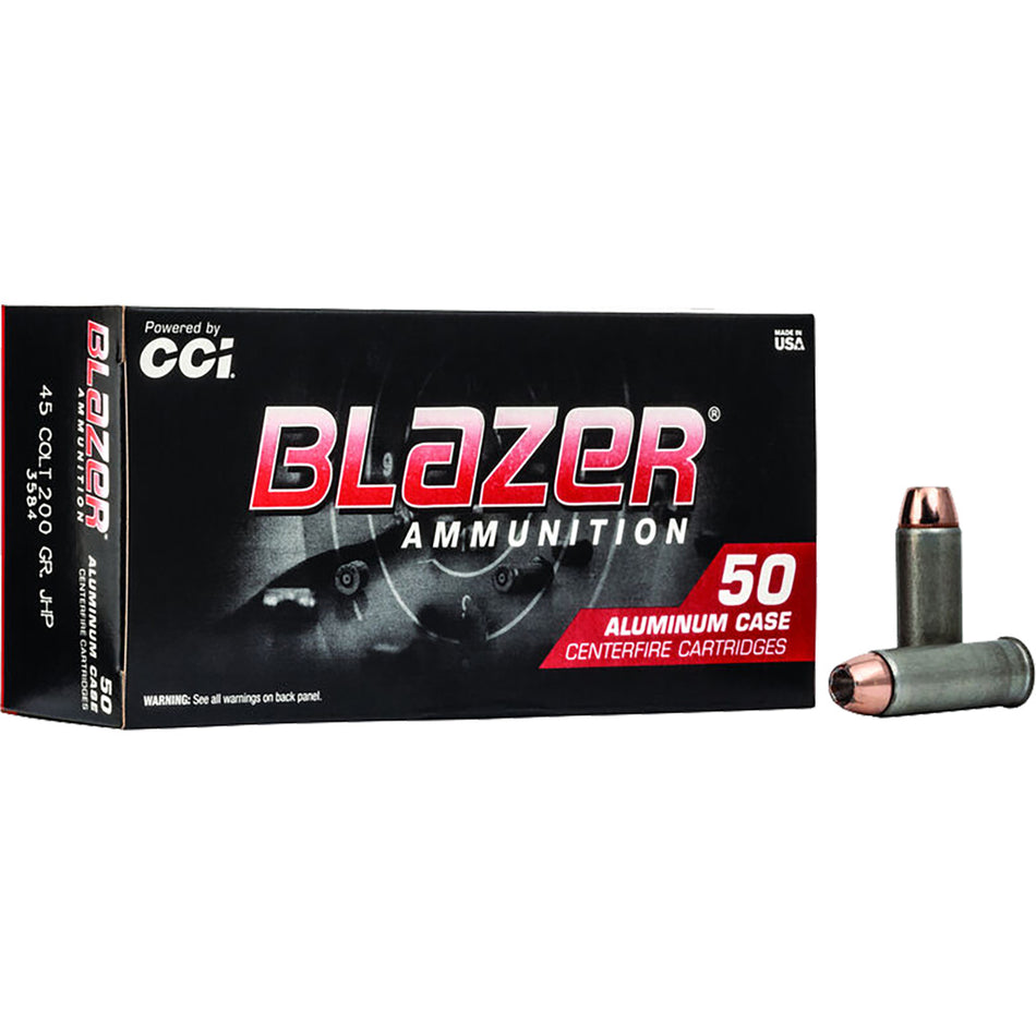 Cci Blazer Pistol Ammo 45 Colt 200 Gr. Jacketed Hollow Point 50 Rd.