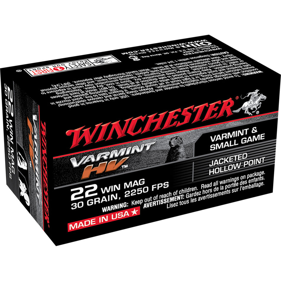 Winchester Varmint Hv Rimfire Ammo 22 Mag 30 Gr. Jacketed Hp 50 Rd.