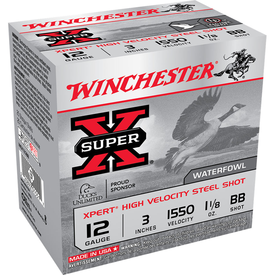 Winchester Super-x Xpert Hi-velocity Steel 12 Ga. 3 In. 1 1/8 Oz. Bb Shot 25 Rd.