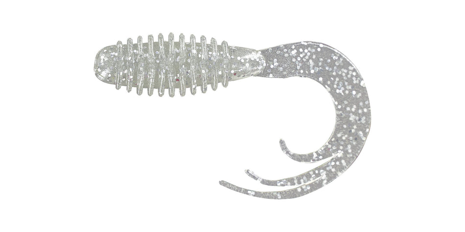 Big Bite Baits  Triple Tip Grub Bait 2" 10pk - Glow Silver