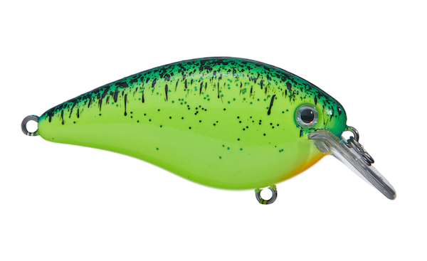 Strike King KVD Squarebill 1.5 Hard Knock Crankbait - Chartreuse with Blue/Black Splatterback